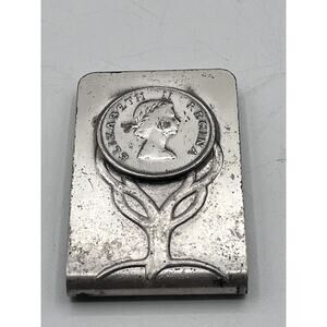 VTG Balfour silver plated Elizabeth II Regina Exonumia money clip